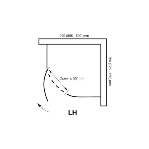 April Prestige2 900x760mm Offset Quadrant Enclosure Left Hand - Image 2