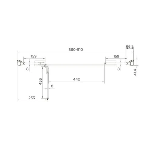 Aquadart Inline Hinged Door Recess 900mm - Image 2