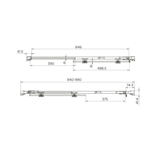 Aquadart Venturi 8 Sliding Shower Door 1000mm - Image 2