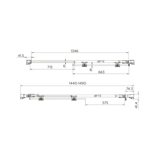 Aquadart Venturi 8 Sliding Shower Door 1500mm - Image 2