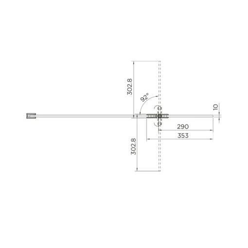Aquadart 10mm Hinged Return Panel Smoked/Black Chrome - Image 2