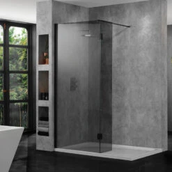 Aquadart 10mm 700mm Wetroom Screen Smoked Glass
