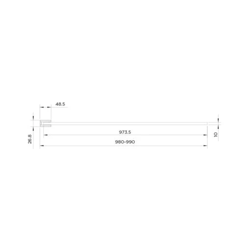Aquadart 10mm 1000mm Wetroom Screen Smoked Glass - Image 2