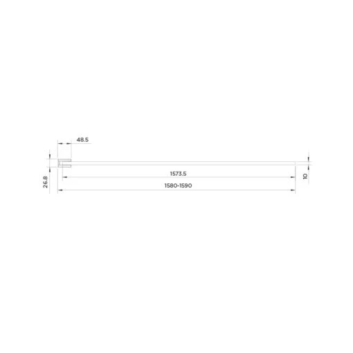 Aquadart 10mm 1600mm Wetroom Screen Smoked Glass - Image 2