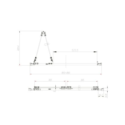 Aquadart Venturi 6 Frameless Bifold Shower Door 900mm - Image 2