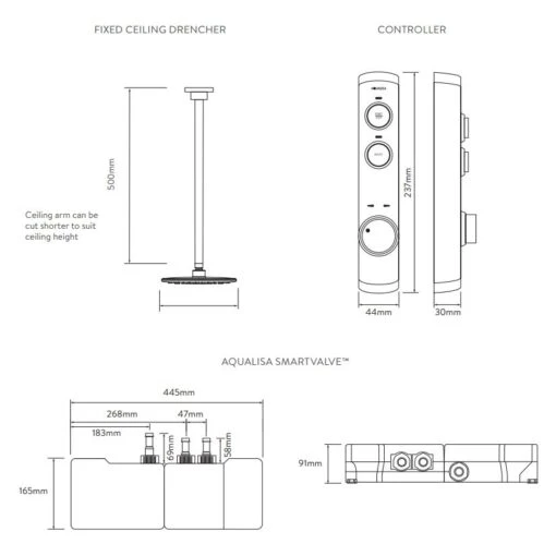 Aqualisa ISystem Smart Concealed Shower With Ceiling Head (Gravity Pumped) - Image 2