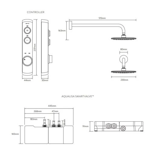 Aqualisa ISystem Smart Concealed Shower With Wall Head (Gravity Pumped) - Image 2