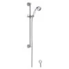 Bayswater Slider Rail Kit With White Ceramic Handset -Bathroom Shower Shop bayswater bays203