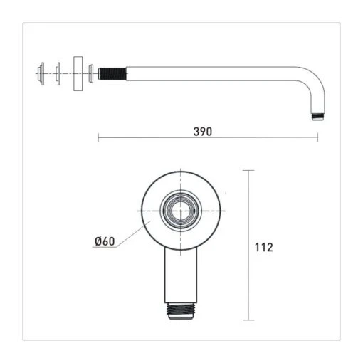 Bristan Large Contemporary Shower Arm - Image 2