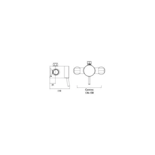Bristan Prism Thermostatic Exposed Shower Valve Top Outlet - Image 2