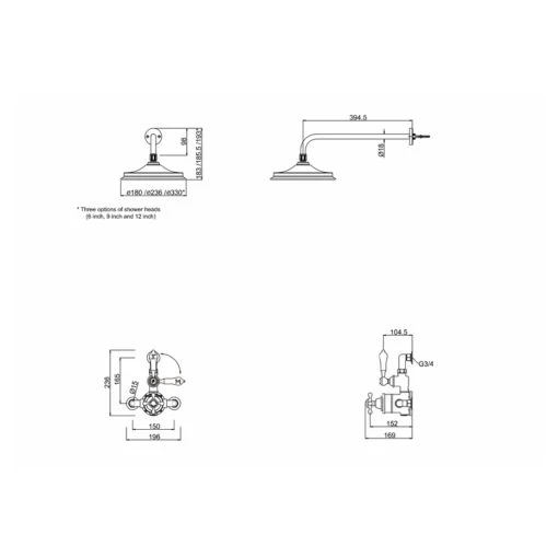 Burlington Avon Thermostatic Exposed Valve With Rose - Image 2