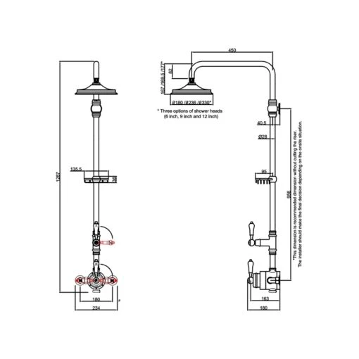 Burlington Stour Thermostatic Shower Valve With Rigid Riser - Image 2