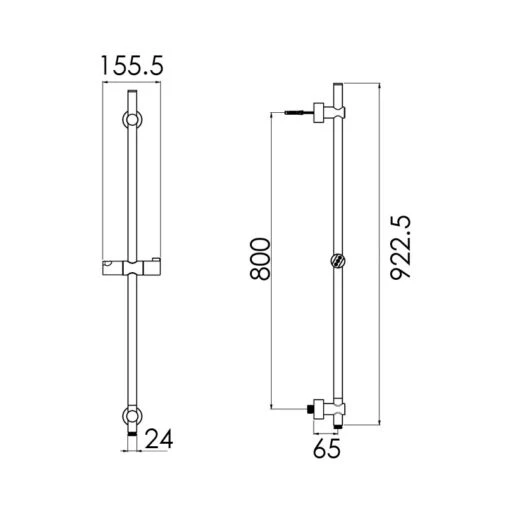 Cifial Technovation Integral 900mm Slider Bar Chrome - Image 2