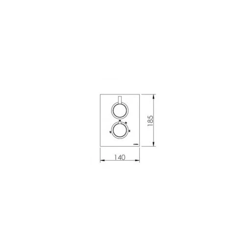 Cifial Black Thermostatic Valve, 2 Outlets - Image 2