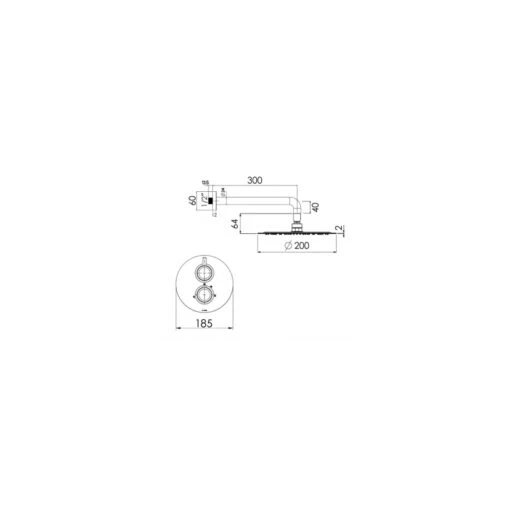 Cifial Technovation 35 Thermostatic Fixed Shower Kit - Image 2