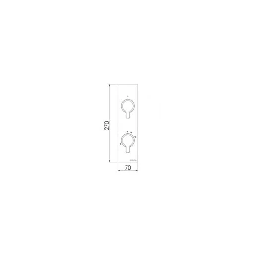 Cifial Coule Slim Vertical Shower Valve With Diverter, 2 Outlets - Image 2
