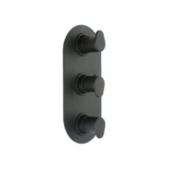 Cifial Black 3 Control Thermostatic Valve, Vertical, 2 Outlets