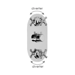 Cifial Edwardian 3 Control Valve With Double Diverter Chrome