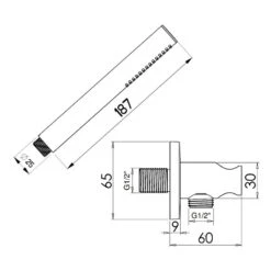 Cifial Techno Metal Standard Flexi Wall Outlet Kit Chrome -Bathroom Shower Shop cifial 640055sm 2