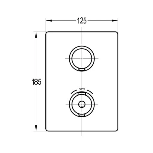Flova Annecy Slim Square Single Outlet Shower Trim Kit Only - Image 2