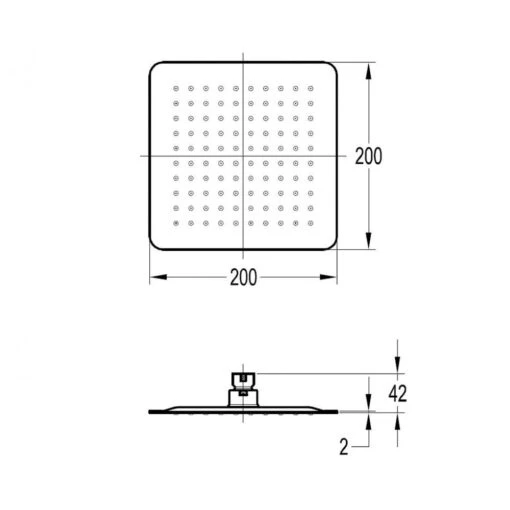 Flova 200mm Slimline Square Rainshower - Image 2