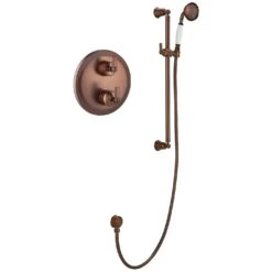 Flova Liberty Thermostatic Shower Pack With Slide Rail Kit Bronze