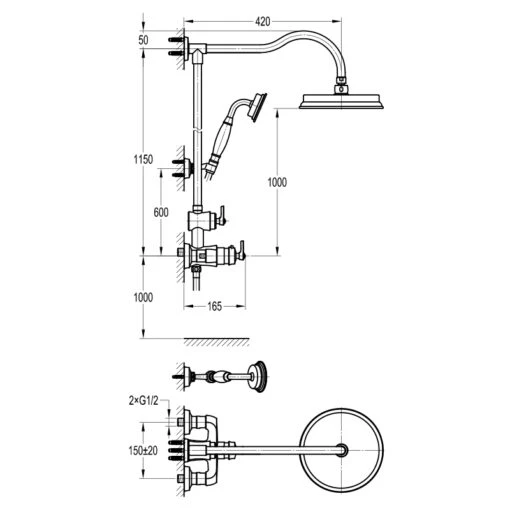 Flova Liberty Exposed Thermostatic Shower Column - Image 2