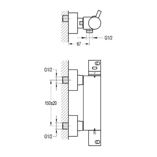 Flova Levo Exposed Thermostatic Shower Mixer - Image 2