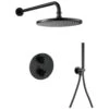 Flova Levo 2 Way Shower Set Round Matt Black -Bathroom Shower Shop flova mb lvt2wpk1 ro