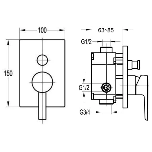 Flova Str8 Concealed 2 Outlet Manual Mixer With SmartBox - Image 2
