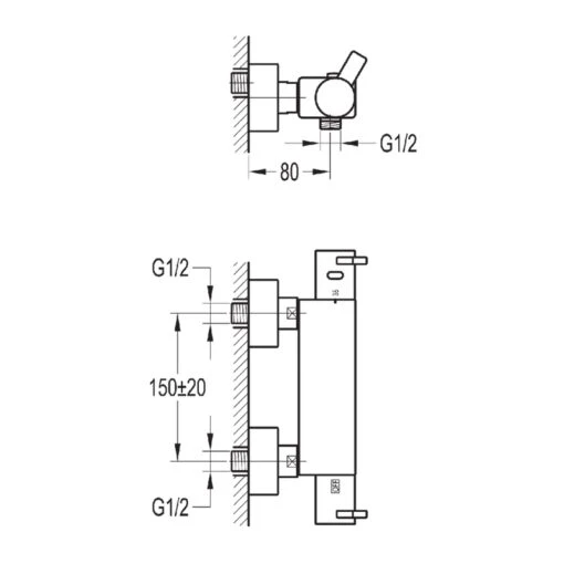 Flova Str8 Exposed Thermostatic Shower Mixer - Image 2