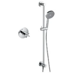 Flova XL Thermostatic 1 Outlet Shower Valve With Slide Rail Kit