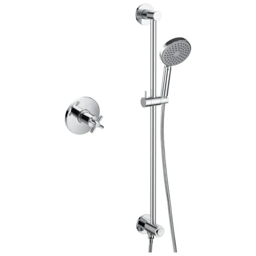 Flova XL Thermostatic 1 Outlet Shower Valve With Slide Rail Kit