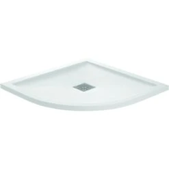 Frontline Aquaglass 900x900mm White Slate Effect Quadrant Shower Tray