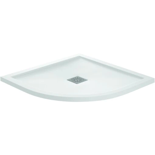 Frontline Aquaglass 900x900mm White Slate Effect Quadrant Shower Tray