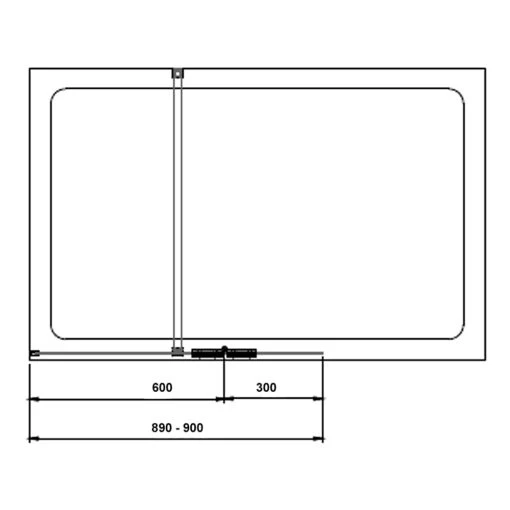 Frontline Aquaglass Hinged Walk-In 900mm & 300mm Flipper Panel - Image 2