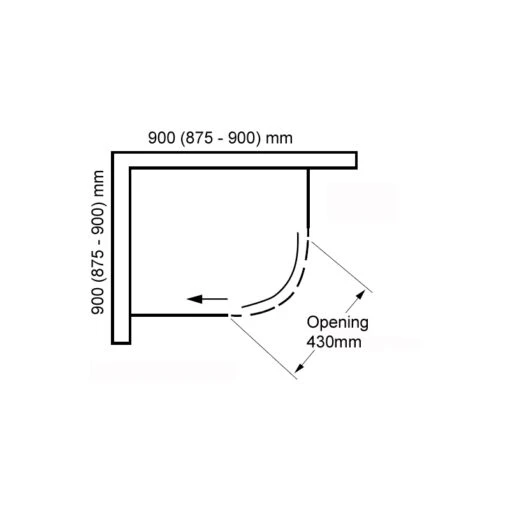 Frontline Aquaglass Frameless 900x900mm 1 Door Quadrant Enclosure - Image 2