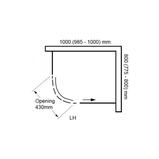 Frontline Aquaglass Sphere 1000x800mm 1 Door Quadrant Smoked Glass Left - Image 2