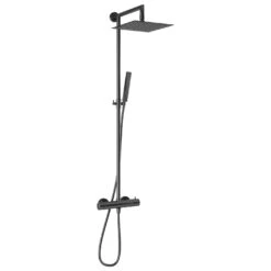 Frontline Aquaflow Velar Thermostatic Shower Column Matt Black