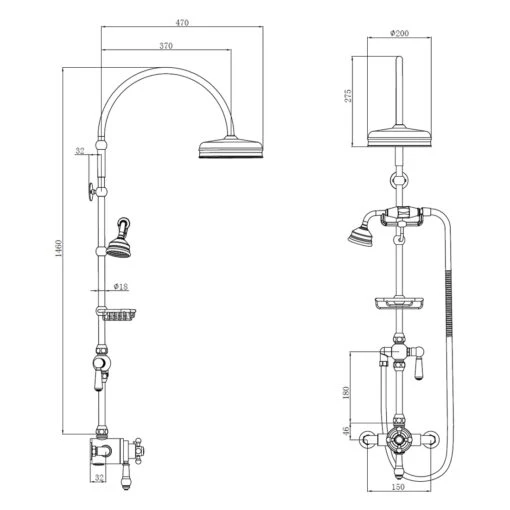 Frontline Holborn Edwardian Exposed Thermostatic Shower Pack - Image 2