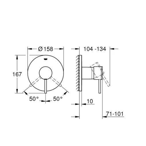 Grohe Atrio Shower Mixer Trim 24065 - Image 2