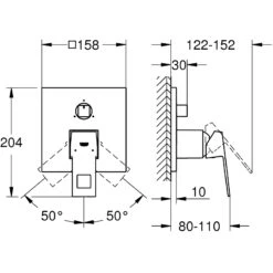 Grohe Eurocube Single-Lever Mixer Trim With 3-Way Diverter 24094 -Bathroom Shower Shop grohe 24094000 2