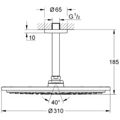Grohe Rainshower 310 Ceiling Shower Set 26067 Brushed Sunrise -Bathroom Shower Shop grohe 26067gn0 2