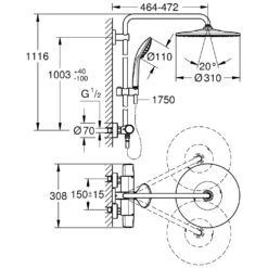 Grohe Euphoria 310 CoolTouch Shower System 26075 -Bathroom Shower Shop grohe 26075001 5