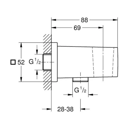 Grohe Euphoria Cube Shower Outlet Elbow 26370 - Image 2