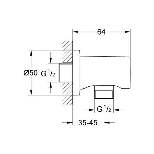 Grohe Rainshower Shower Outlet Elbow 27057 Brushed Nickel - Image 2