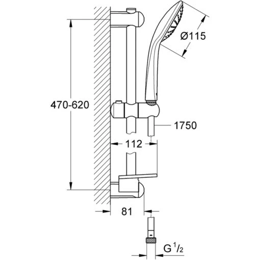 Grohe Euphoria 110 Mono Shower Rail Set 27266 - Image 2