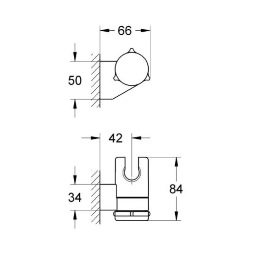 Grohe Tempesta Wall Hand Shower Holder 27595 - Image 2