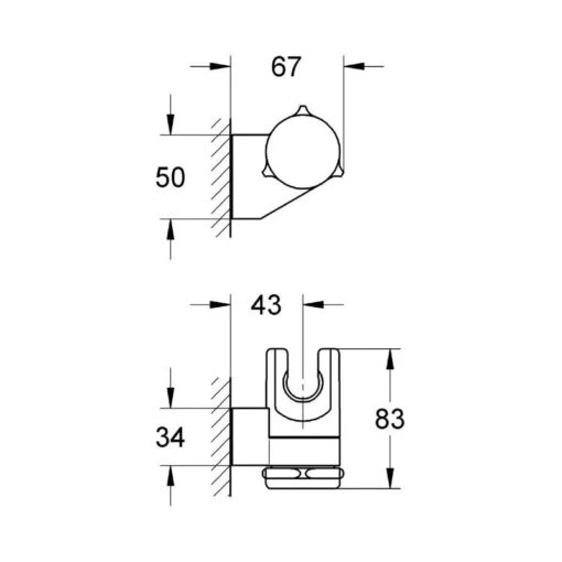Grohe Relexa Wall Hand Shower Holder 28623 - Image 2