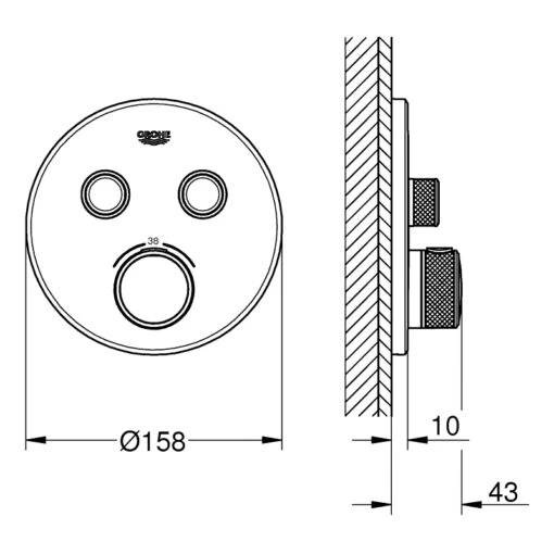 Grohe Smartcontrol Thermostat With 2 Valves 29119 - Image 2